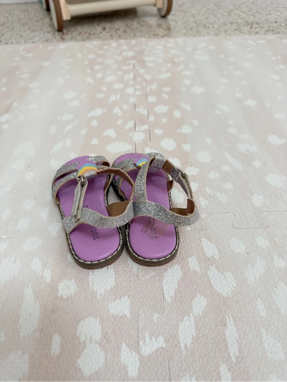 Tucker + Tate Purple Glitter Heart Strap Sandals